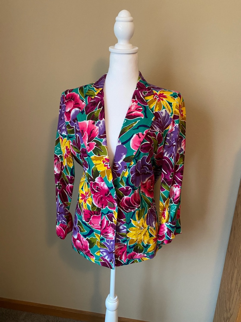 Vintage Christian Dior Floral Colorful Blazer Size 8